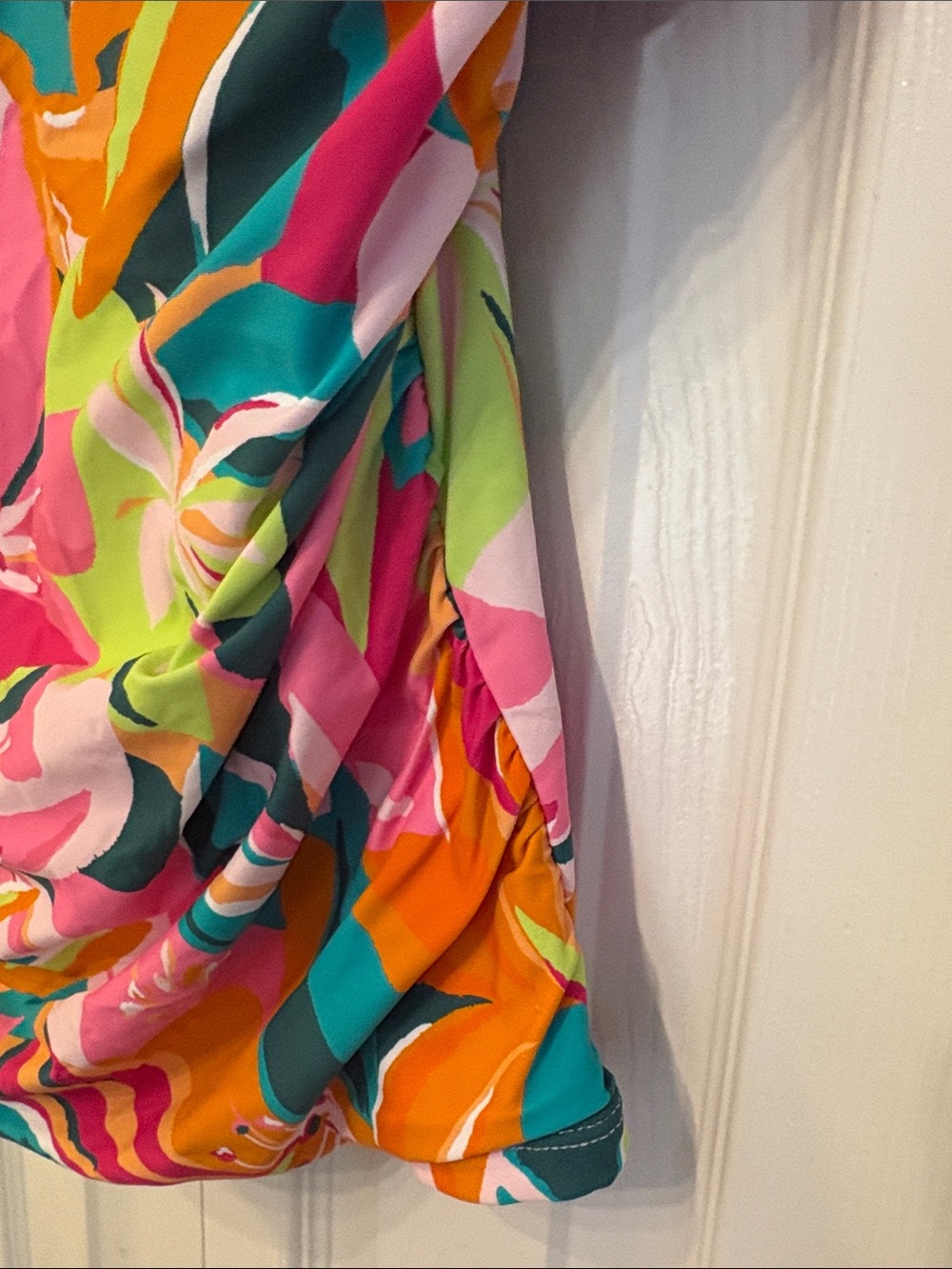 599 Anne Cole Tropical Print Tankini Top - Pink, Teal & Orange - Picture 4 of 6